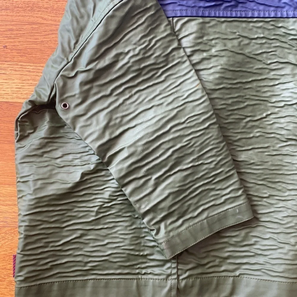 GYMSPORT GYMBOREE Vintage Green Hooded Raincoat Jacket Size 3 to 4 years old